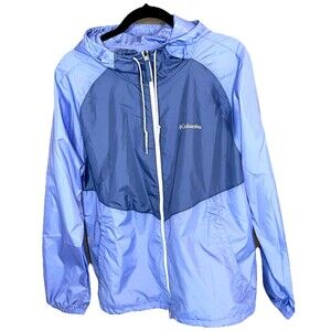 New W Tags Columbia Omni Shield Lightweight Windbreaker Jacket Large Hooded blue